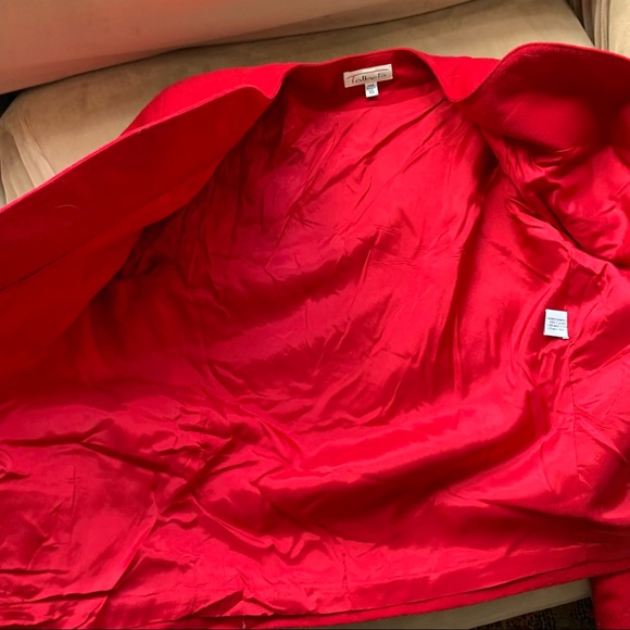 Vintage 90's Talbots Red Wool Open-front Blazer 10 - Picture 9 of 9